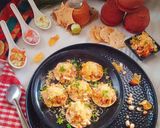 A picture of step 8 of Papad Sev Puri Chaat with Raw Mango Salsa.