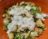 Foto del paso 6 de la receta: Repollitos de Bruselas con salsa blanca y jamón (en cazuelas)