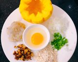 Hình bước làm 2 của món Bí ngô hấp tôm yến mạch (baby food)