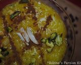 A picture of step 15 of Persian saffron rice pudding (Sholeh zard).