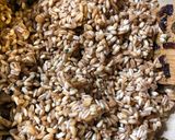 A picture of step 3 of Mushroom and pea spelt risotto.