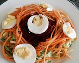 Foto del paso 5 de la receta Ensalada de calabacín, zanahoria, plátano frito y más