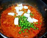 A picture of step 3 of Butter Matar paneer masala.