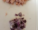 A picture of step 2 of My Smoked Sausage and smoked cheese Pasta.😊.