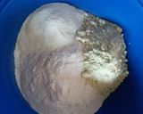 A picture of step 1 of Thandai malpua with rabdi mousse.