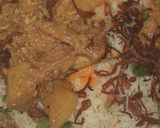 A picture of step 3 of Hydrabad bomby mutton biryani.