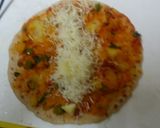 A picture of step 3 of Schezwan potato Frankie.