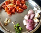 A picture of step 2 of Baingan Bharta With Bajra Roti Ringana No Olo With Bajara Rotlo.