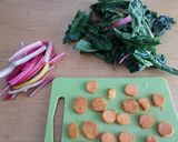 A picture of step 2 of Rainbow Swiss Chard and Potato Frittata.