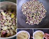 A picture of step 1 of Pistachio cake with White Chocolate Glaze.