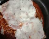 A picture of step 5 of Bread Lasagna in pan.