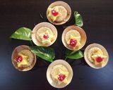 A picture of step 5 of Coconut barfi with china grass.