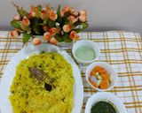 A picture of step 5 of Matar pulao.