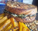 Foto del paso 11 de la receta: Sándwich de queso con espinacas salteadas y "papas"🥪🧀🌿🥪🍟