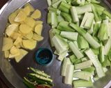 A picture of step 1 of Ridge Gourd (Jhinge)Aloo sabji.