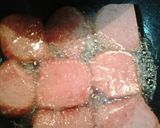 A picture of step 1 of Fried Spam Lettuce Wraps.