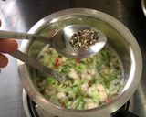 A picture of step 3 of Mix veg Ragi soup.