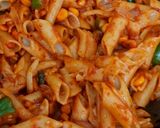 स्पाइसी रेड सॉस पास्ता (spicy red sauce pasta recipe in Hindi) रेसिपी चरण 5 फोटो
