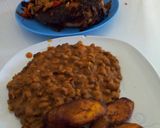 A picture of step 2 of Beans and Plantain with Fish Irish Potatoes.