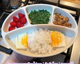 รูปขั้นตอนการทำที่ 3 ของ ข้าวหมูทอดกระเทียมไข่ดาว สำหรับเด็ก blw