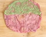 A picture of step 6 of Beetroot wheat tortilla wrap.