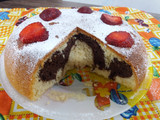 کیک دورنگ خوشمزه و دلربا 🍓