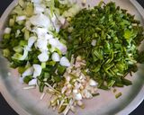 A picture of step 2 of Brinjal bharit (Maharashtrian thali).
