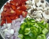 A picture of step 1 of Mushroom capsicum curry- home style.