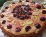 Gyümölcstorta,vaníliás pudinggal banánnal,meggyel 🍒🍌🎂 recept fázis 4 fotója