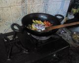 A picture of step 14 of Mach e vat e bangali-a lunch thali.