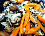A picture of step 3 of My Garlic Mushroom, Onion and Sweet pepper Side Dish. 😁.