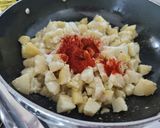 A picture of step 2 of Farali suki bhaji.