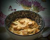 Tejfölös fokhagymás zöldbabfőzelék, füstölt virslivel 🥣🥣🥣 recept fázis 5 fotója