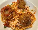 A picture of step 3 of Bucatini all’ Amatriciana Pasta.