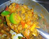 A picture of step 4 of Kadhai Mushroom.