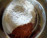 A picture of step 1 of Eggless Chocolate Cake.