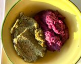 รูปขั้นตอนการทำที่ 1 ของ โมจิสองรส🍠🥜🍡Mochi 🍡(with matcha peanut🍵 🥜paste and purple potato paste🍠🥛)