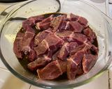 A picture of step 1 of Instant Pot Filipino Beef Steak (Bistek).