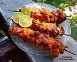A picture of step 6 of Chicken Tikka Kebab.