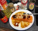 A picture of step 2 of Salmon teriyaki.