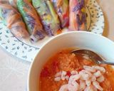 รูปขั้นตอนการทำที่ 4 ของ สลัดโรล (salad rolls) น้ำสลัดกุ้ง