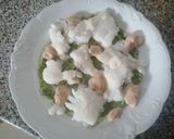 Foto del passaggio 6 della ricetta Filetto di halibut con crema di zucchine e maionese alla liquirizia