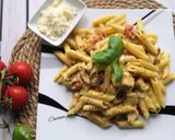 A picture of step 6 of Chicken Pesto Pasta with Mozzarella.