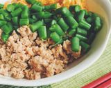 A picture of step 6 of Japanese Scrambled Chicken Bowl (Tori Soboro Donburi).