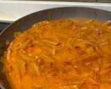 A picture of step 3 of Pasta with Leek, Bacon, and Mushrooms.