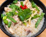 Hình bước làm 9 của món Cháo Gà Mề Nấm Shiitake