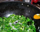 A picture of step 2 of Bhindi Keri masala ♥️.