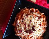 Foto del paso 3 de la receta Espaguetis integrales con atún y salsa de tomate y quesitos