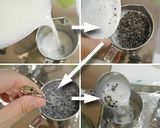 Une image de l'étape 7 de Kanten du lait, Matcha et sésames.