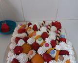 صورة لخطوة 6 من وصفة كيكة عيد ميلاد بالفواكه 🎂😋